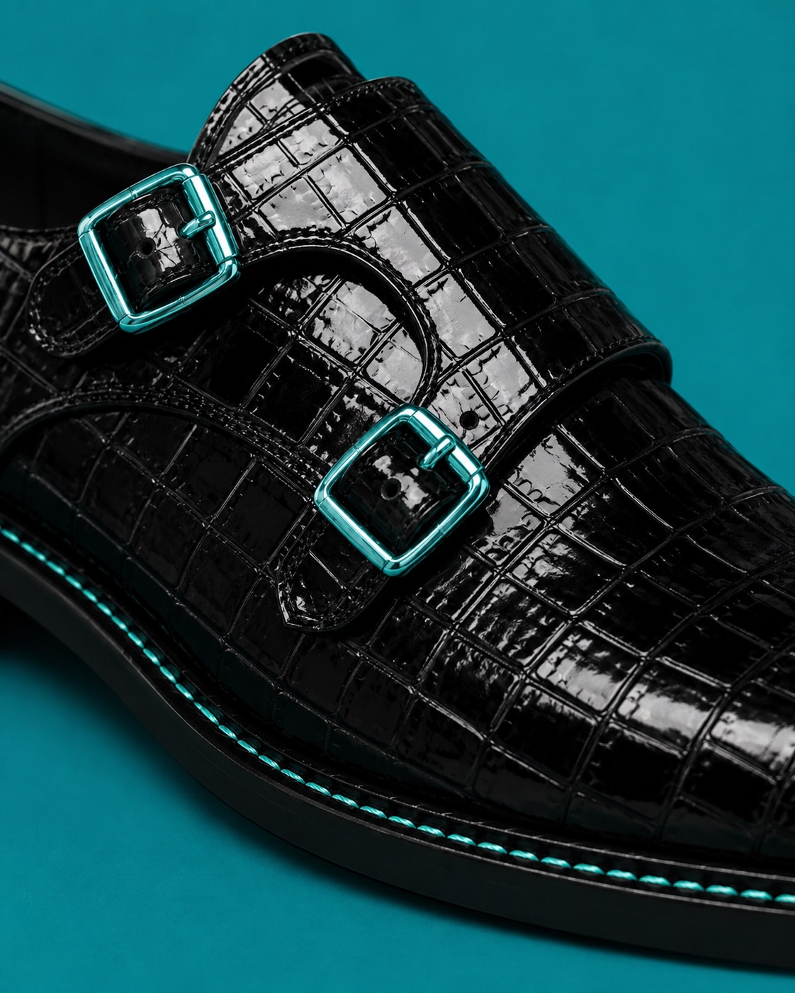 The Monk Strap — Black Aqua